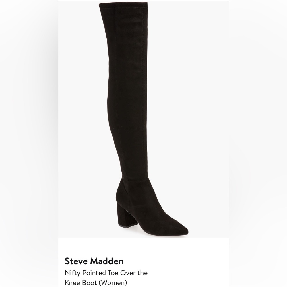 Steve Madden Nifty Pointed Toe Over the Knee Boot (Women)